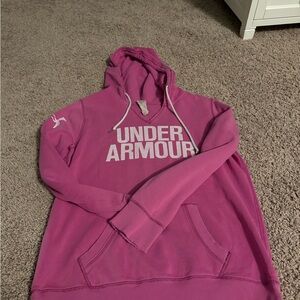 Under Armour Fuchsia Hoodie with White Logo